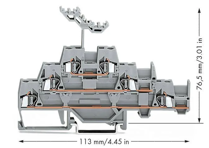 Трехуровневая клемма WAGO 280-550, 6 pin, 0.08мм² - 2.50мм², 500В, 20А, конф: L, (40 шт)