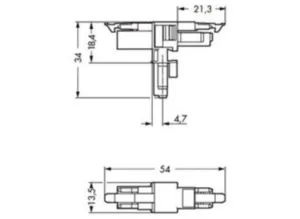 T-распределитель WAGO 890-1617, 2 pin, 250В, 16А, (1 шт)