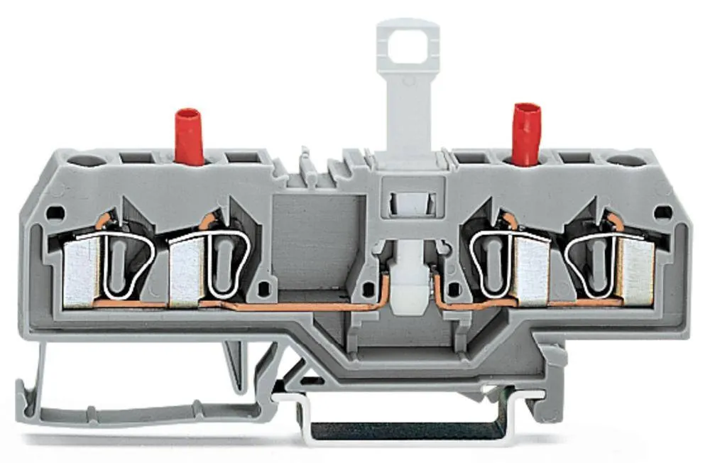 N клемма с разделителем и тестовым разъемом WAGO 281-666, 2 pin, 0.08мм² - 4мм², 400В, 10А, конф: L, (50 шт)