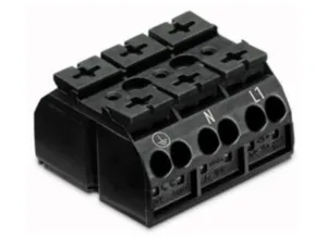 Клеммная колодка для монтажа на шасси WAGO 862-1593, 3 pin, 0.5мм²-4.0мм², 500В, 32А, CS: 12мм, (1 шт)