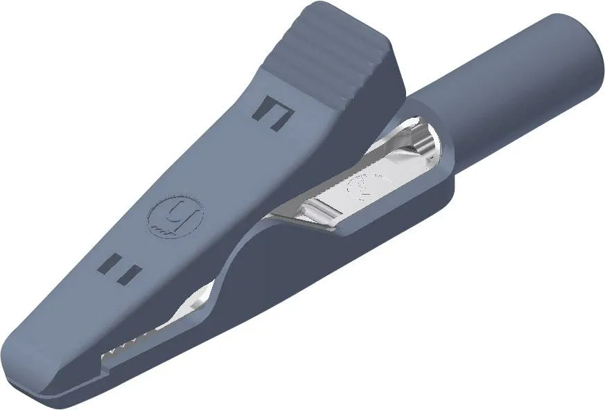 Зажим типа "крокодил" SKS Hirschmann MA 1 S, 2 мм, CAT I, серый : 1 шт.
