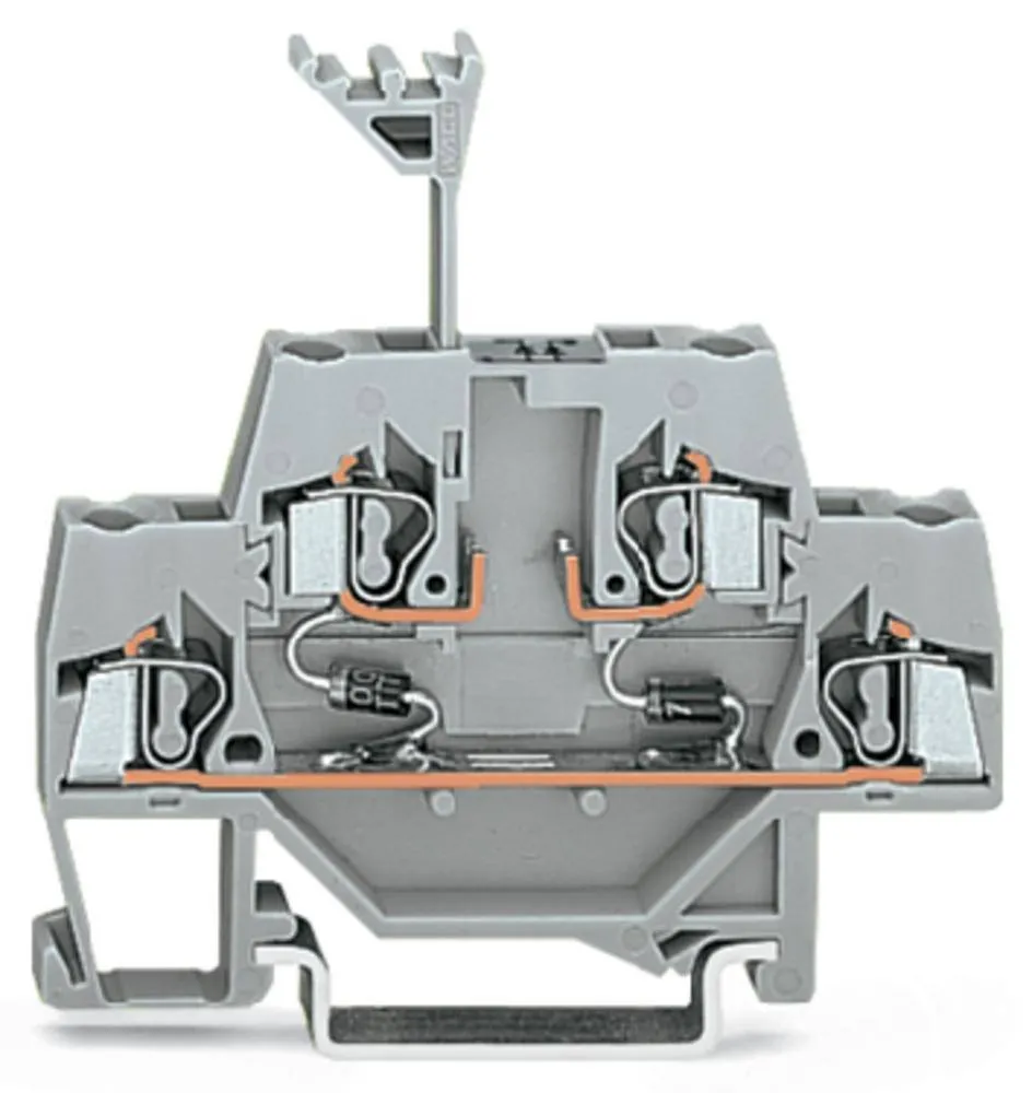 Двухуровневая диодная клемма WAGO 280-942/281-488, 4 pin, 0.08мм² - 2.50мм², 250В, 500мА, конф: L, (50 шт)
