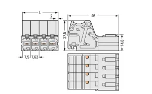 Штекер WAGO 831-3208/000-9034, 8 pin, 0.5мм²-10мм², 1000В, 41А, CS: 7.62мм, (1 шт)