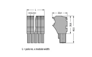 Внутренний разъём WAGO 2022-110, 10 pin, 0.75мм²-4.0мм², 690В, 24А, CS: 5.2мм, (1 шт)