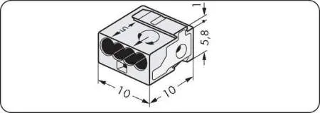 Клеммник WAGO 243-314, 4 pin, 0.28мм² - 0.5мм², 150В, 6А, (400 шт)