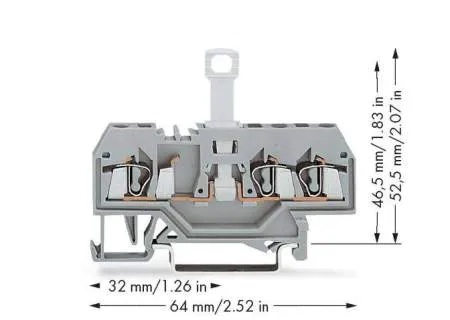 N клемма с разделителем WAGO 280-683, 3 pin, 0.08мм² - 2.50мм², 400В, 10А, конф: L, (50 шт)