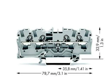 Клемма WAGO 2004-1401, 4 pin, 0.50мм² - 6мм², 800В, 32А, конф: L, (1 шт)