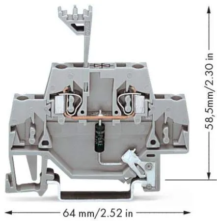 Клемма WAGO 280-502/281-602, 2 pin, 0.08мм² - 2.50мм², 24В, 20А, конф: L, (50 шт)