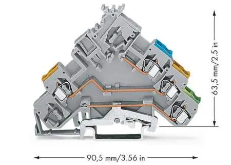 Клемма привода WAGO 280-572, 4 pin, 0.08мм² - 2.50мм², 400В, 20А, конф: L, (50 шт)