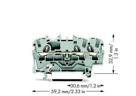 Клемма WAGO 2002-1301, 3 pin, 0.25мм² - 4мм², 800В, 24А, конф: L, (1 шт)