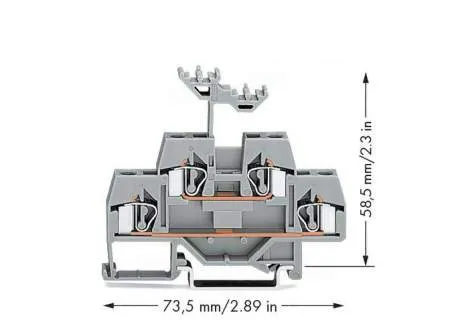 Двухуровневая клемма WAGO 281-619, 4 pin, 0.08мм² - 4мм², 500В, 26А, конф: L, (50 шт)