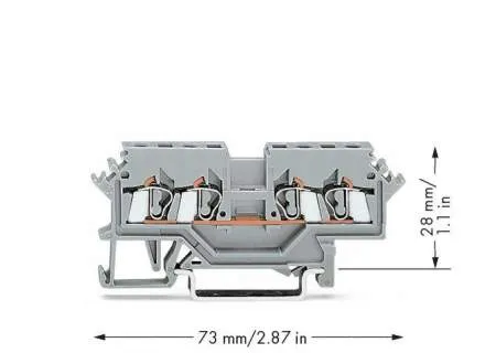 Клемма WAGO 280-621, 4 pin, 0.08мм² - 2.50мм², 800В, 24А, конф: L, (100 шт)