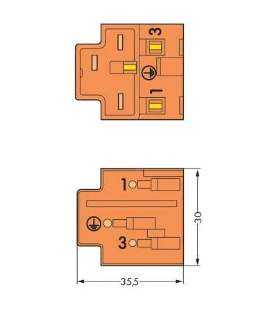 Клеммник WAGO 730-113, 3 pin, 0.75мм² - 1.5мм², 400В, 6А, (50 шт)